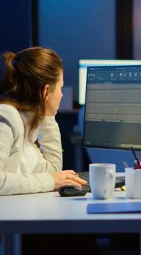 Tired engineer analysing cad software to design a 3D concept of container Stock Photos