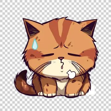 Tired expression cat face Stock-Illustration