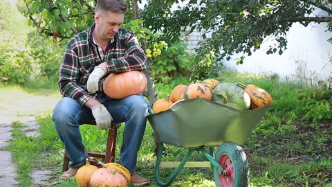Tired farmer Stock Footage 139042573
