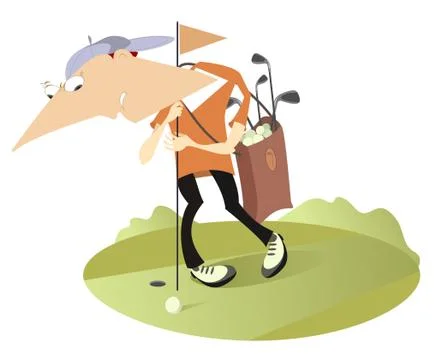 Tired golfer Stock Illustration