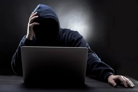 Tired hacker Stock Photos