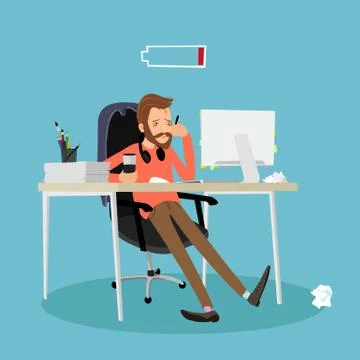 Tired Stock Illustration