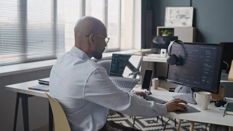 Tired Indian Male Developer Rubbing Eyes from Computer Screen Fatigue Stock Footage 337491661