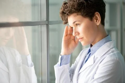 Tired lab worker Stock Photos