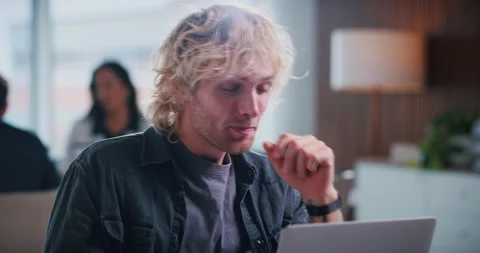 Tired, man and checking time with watch in office for fatigue, burnout or Stock Footage 331582770