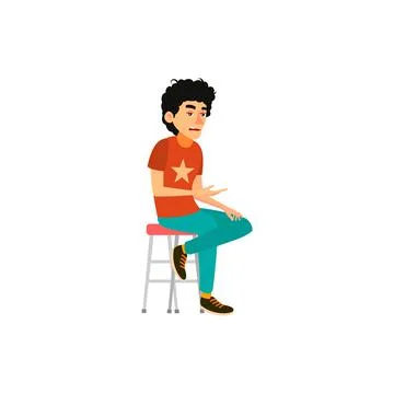 Tired man on boring training cartoon vector Stock Illustration