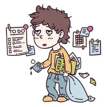 Tired man. Stock Illustration