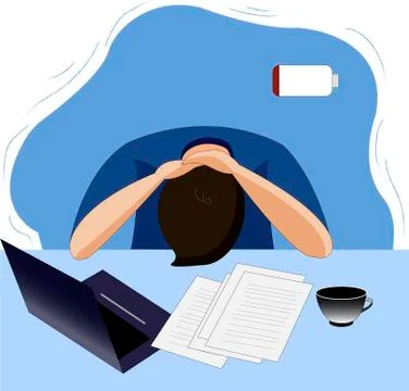 Tired man Stock-Illustration