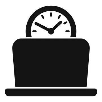 Tired man late work icon simple vector. Online busy Stock Illustration