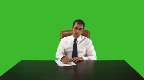 Tired Man in Office Stock Footage 52818182