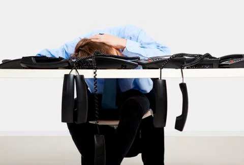 Tired man in the office Stock Photos
