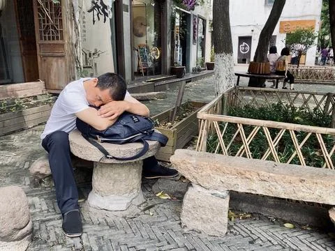 Tired man resting Stock Photos