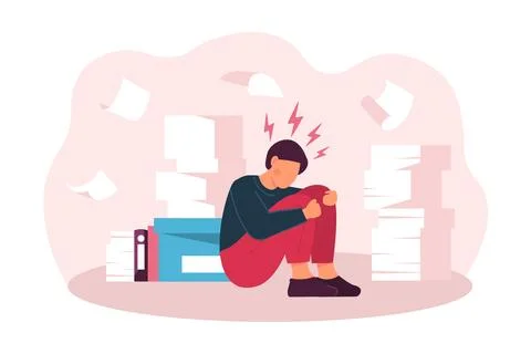 Tired man sitting Stock-Illustration