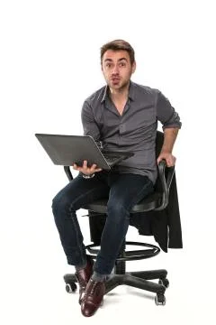 Tired manager in joy. Stock Photos