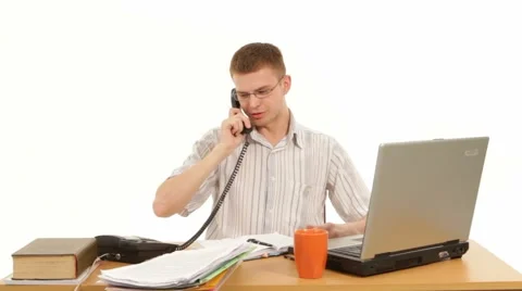 Tired Manager. Time Lapse Video stock 63345210