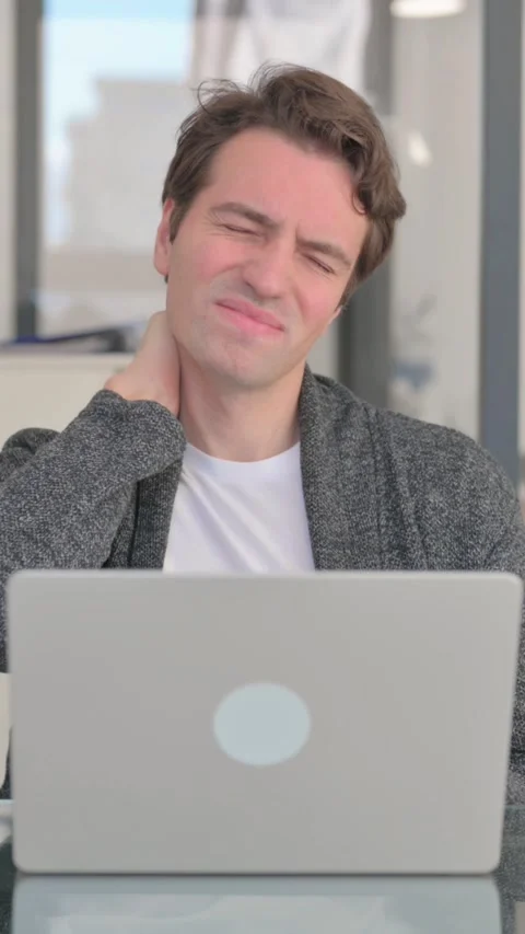 Tired Middle Aged Man having Need Rest, vertical video Video stock 324795562