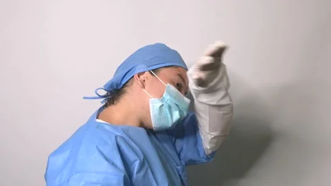 Tired nurse Video stock 154179053