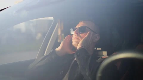 A tired passenger relaxes while sitting in a comfortable car Stock Footage 321311658