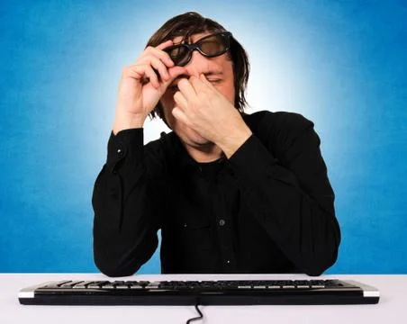 Tired programmer Stock Photos