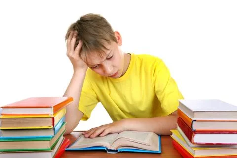 Tired Schoolboy Foto stock