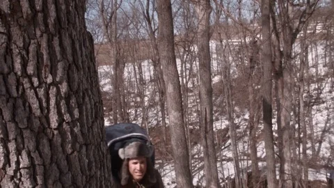 Tired Soldier Hiking Stock Footage 83564342