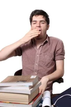 Tired student Foto stock