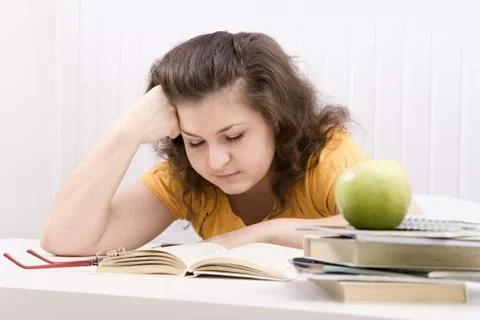 The tired student Stock Photos