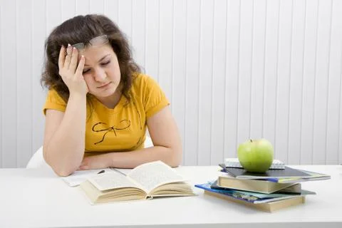 The tired student Stock Photos