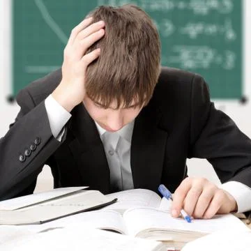 Tired Student Foto stock