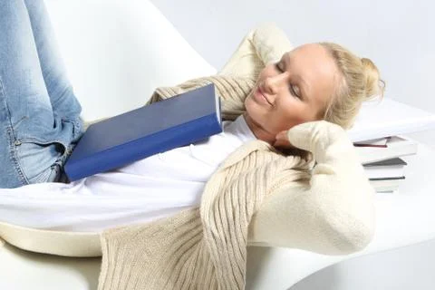 Tired student, preparing for the exam  Stock Photos