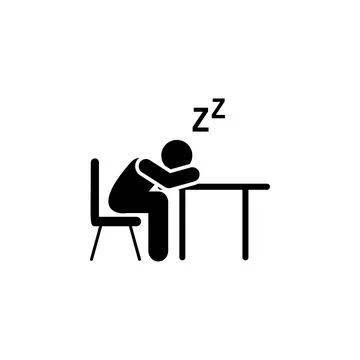 Tired, student, sleep icon. Element of education pictogram icon. Premium quality Illustrazione stock