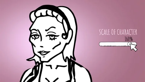 Tired Woman - Hand Drawing After Effects stock