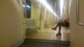 Tired woman sitting in subway carriage, going home after hard working day HD Footage