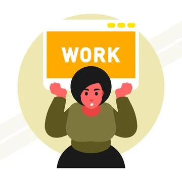 Tired-from-work Stock Illustration