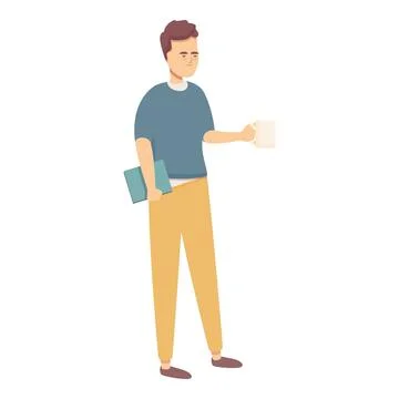 Tired worker icon cartoon . Work burnout Stock Illustration