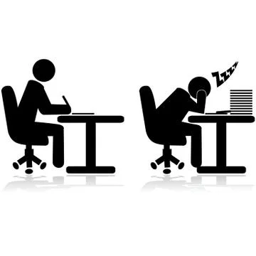 Tired worker Stock Illustration