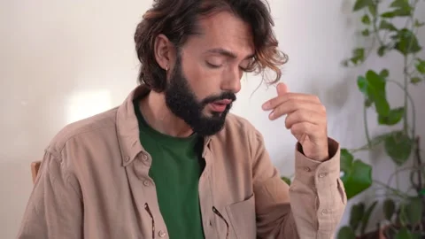 Tired Worker Overworked On Computer. Unhappy Frustrated man Work Overtime Stock Footage 249399312