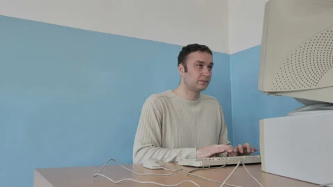 Tired Of Working On The Computer Young Man  Stock Footage 126116911