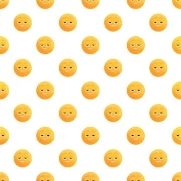 Tired yellow emoji faces creating a seamless pattern Stock Illustration