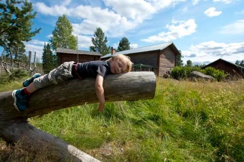 Tired young boy Stock Photos