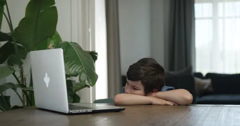 Tired young student in front of computer Stock Footage 132003413