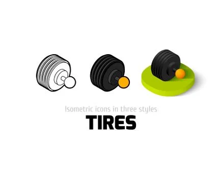 Tires icon in different style Stock Illustration