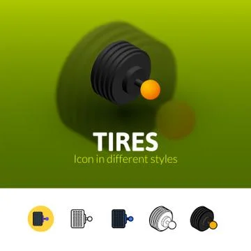 Tires icon in different style Stock Illustration