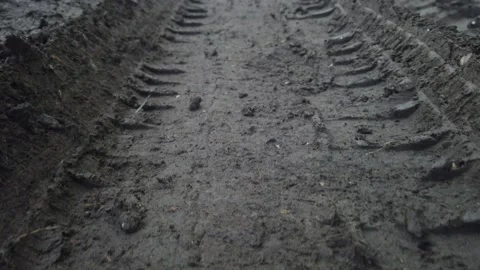 Tires in the mud 4k Video stock 157445638