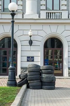 Tires protesters Stock Photos