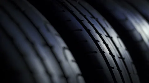 Tires in row background video Stock Footage 138806992