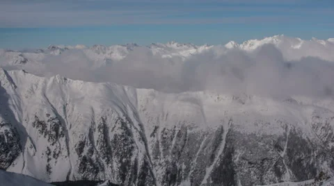 Tirol Austria cloud covered mountain tops time lapse HD Stock Footage 36179752