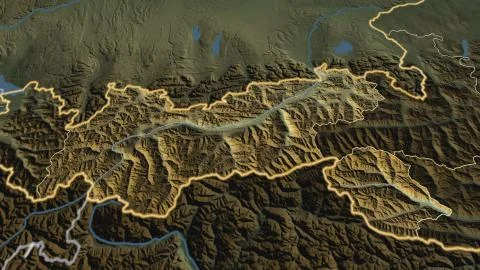 Tirol, Austria - highlighted. Physical 库存插图