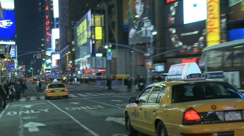 TiSq0057 cabs back lights Stock-Footage 626945