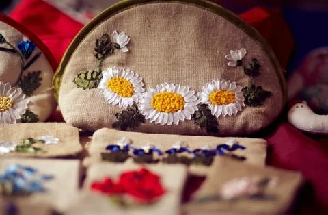 Tissue bag of handwork. Stock Photos